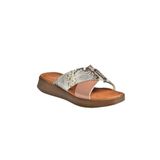 Fox Shoes M291049903 Somon Hakiki Deri Çapraz Bantlı Kadın Terlik