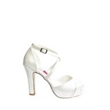 Fox Shoes M348010209 Sedef Suni Deri Platform Kalın Topuklu Kadın Abiye Ayakkabı