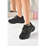 Fox Shoes M444302814 Siyah Metal Taş Detaylı Kadın Spor Ayakkabı