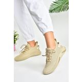 Fox Shoes M702006204 Bej Triko Kumaş Kadın Spor Ayakkabı