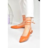 Fox Shoes M726890209 Turuncu Bilek Bağlamalı Kadın Babet