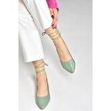 Fox Shoes M726890209 Yeşil Bilek Bağlamalı Kadın Babet