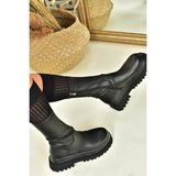 Fox Shoes N267064309 Siyah Esnek Streç Kadın Bot