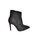 fox SHOES N372524402 Siyah Süet İnce Topuklu Kadın Bot, Siyah-Süet, 36