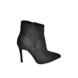fox SHOES N372524402 Siyah Süet İnce Topuklu Kadın Bot, Siyah-Süet, 37