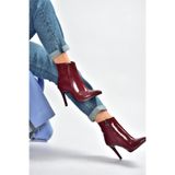fox SHOES N372524408 Bordo Rugan İnce Topuklu Kadın Bot, Bordo-Rugan, 36