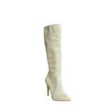 Fox Shoes N372530102 Gri Süet İnce Topuklu Kadın Çizme