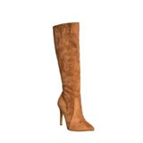 Fox Shoes N372530102 Taba Süet İnce Topuklu Kadın Çizme