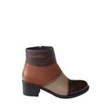 Fox Shoes N555703003 Vizon Taba Hakiki Deri Alçak Topuklu Kadın Bot