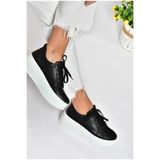 Fox Shoes P2741175 09 Siyah Yüksek Tabanlı Kadın Spor Ayakkabı