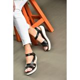 Fox Shoes P540001303 Siyah Hakiki Deri Kadın Sandalet