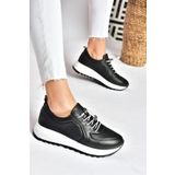 Fox Shoes P5400092 03 Siyah Hakiki Deri Spor Ayakkabı Sneakers