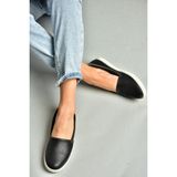 Fox Shoes P555031503 Siyah Deri Kadın Ayakkabı