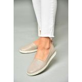 Fox Shoes P555031503 Vizon Deri Kadın Ayakkabı