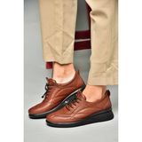 Fox Shoes P555193203 Taba Deri Comfort Ortopedik Taban Kadın Ayakkabı