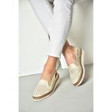 Fox Shoes P555501103 Bej Deri Kadın Ayakkabı