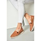 Fox Shoes P555501103 Taba Deri Kadın Ayakkabı