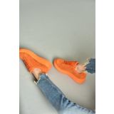 Fox Shoes P602045002 Turuncu Süet Kadın Spor Ayakkabı