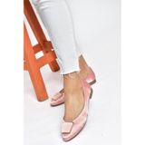Fox Shoes P726776304 Pudra Saten Kumaş Kadın Babet