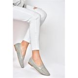 Fox Shoes P820940209 Gri Düz Tabanlı Günlük Kadın Babet