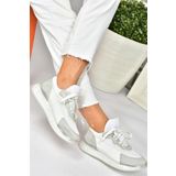 Fox Shoes P973516802 Beyaz Gri Süet Günlük Spor Ayakkabı Sneakers