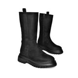 fox SHOES R312104902 Siyah Süet Kalın Tabanlı Kadın Çizme, Siyah-Süet, 38