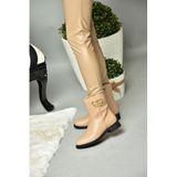fox SHOES R312222109 Ten Alçak Tabanlı Kadın Bot, Ten-Suni Deri, 36
