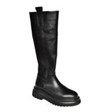 Fox Shoes R312401309 Siyah Suni Deri Kalın Tabanlı Kadın Çizme