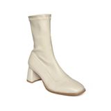 fox SHOES R404200109 Bej Streç Kalın Topuklu Kadın Bot, Bej-Suni Deri, 40
