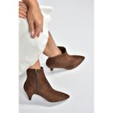 Fox Shoes R404710002 Kahverengi Süet Alçak Topuklu Kadın Bot