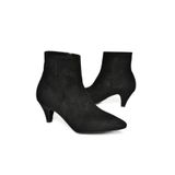 fox SHOES R404710002 Siyah Süet Alçak Topuklu Kadın Bot, Siyah-Süet, 36