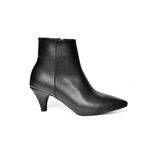 fox SHOES R404710009 Siyah Alçak Topuklu Kadın Bot, Siyah-Suni Deri, 40