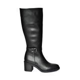 fox SHOES R404804809 Siyah Alçak Topuklu Kadın Çizme, Siyah-Suni Deri, 39