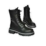 fox SHOES R524802209 Siyah Bağcıklı Kadın Postal Bot, Siyah-Suni Deri, 36