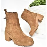Fox Shoes R654006502 Deri Süet Taba Kalın Topuklu Kadın Bot