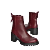 fox SHOES R654006503 Bordo Hakiki Deri Kalın Topuklu Kadın Bot, Bordo-Hakiki Deri, 40