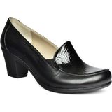 Fox Shoes R908020603 Siyah Deri Kalın Topuklu Kadın Ayakkabı