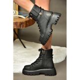 Fox Shoes R973970109 Siyah Kalın Tabanlı Günlük Kadın Bot