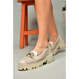 Fox Shoes S2502426 09 Bej Kalın Tabalı Kadın Ayakkabı