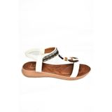 Fox Shoes S2580168 09 Alçak Tabanlı Beyaz Kadın Sandalet