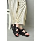 Fox Shoes S2671220 04 Kumaş Siyah Kadın Sandalet