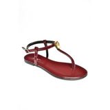 fox SHOES S272095209 Bordo Parmak Arası Kadın Sandalet, Bordo-Suni Deri, 40