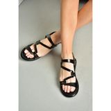 Fox Shoes S291018403 Siyah Deri Kadın Sandalet