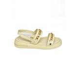 Fox Shoes S518105609 Bej Gold Zincir Detaylı Kadın Sandalet