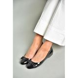 fox SHOES S726019508 Siyah Rugan Kadın Babet, Siyah-Rugan, 40