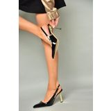 Fox Shoes S752098708 Siyah Rugan Kalın Topuklu Kadın Ayakkabı