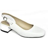 Fox Shoes S908040003 Beyaz Deri Kalın Topuklu Kadın Ayakkabı