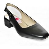 Fox Shoes S908040003 Siyah Deri Kalın Topuklu Kadın Ayakkabı