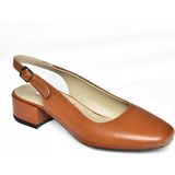 Fox Shoes S908040003 Taba Deri Kalın Kadın Topuklu Ayakkabı