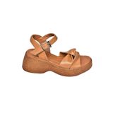 Fox Shoes S996046009 Kalın Tabanlı Taba Suni Deri Kadın Sandalet